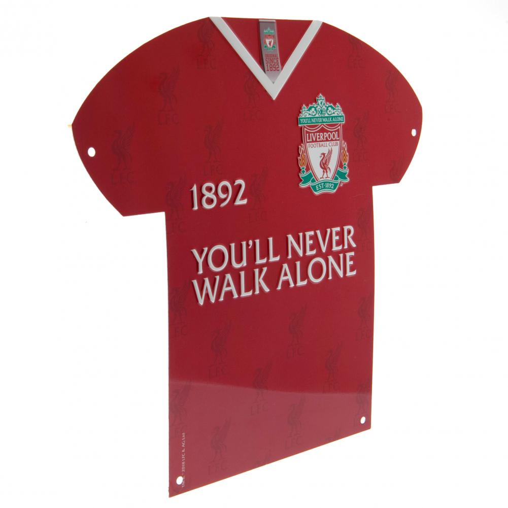 Authentic Liverpool FC Metal Wall Sign with Classic Shirt Design