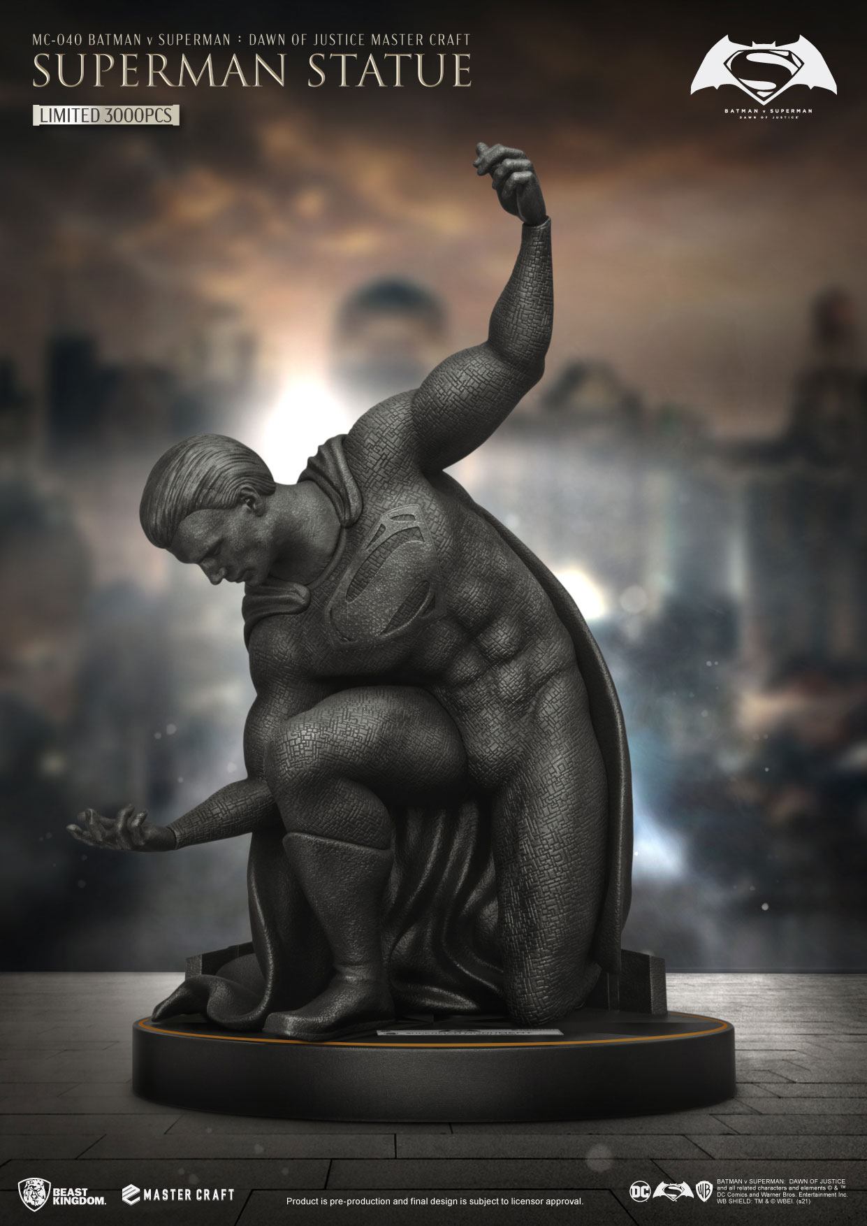 Batman v Superman: Dawn Of Justice Master Craft Collectible Statue of Superman Standing 40 cm Tall