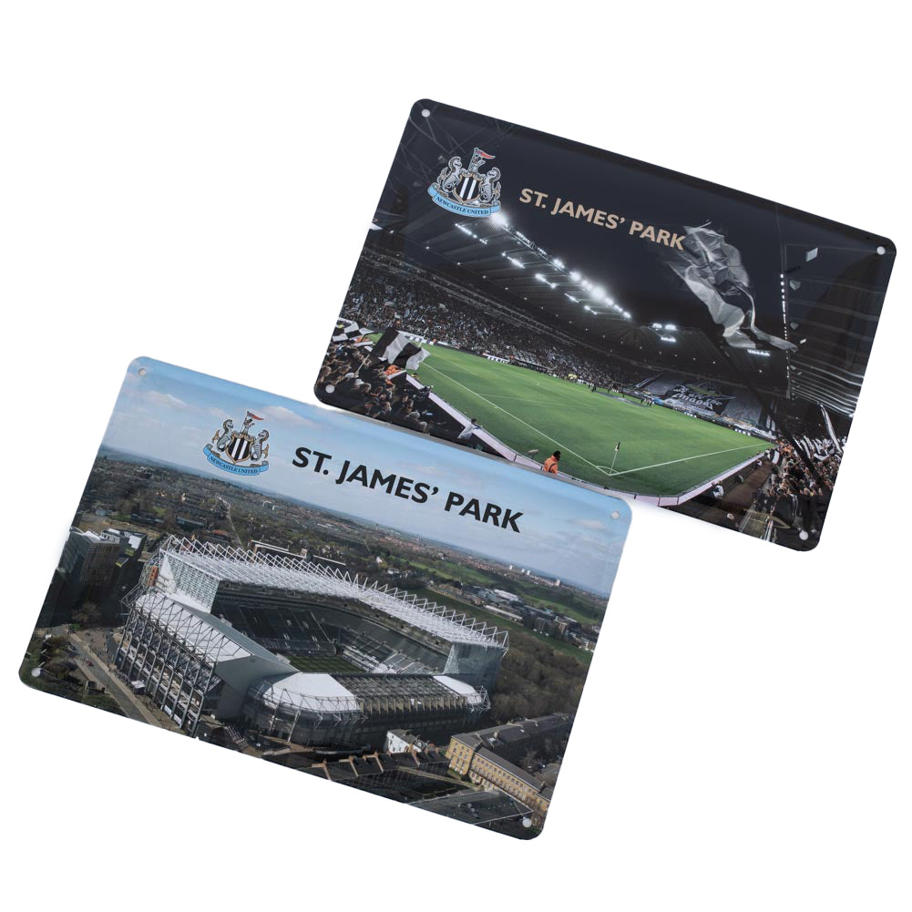 Newcastle United Two-Piece Set of Deluxe Stadium Wall-Mounted Photo Signs