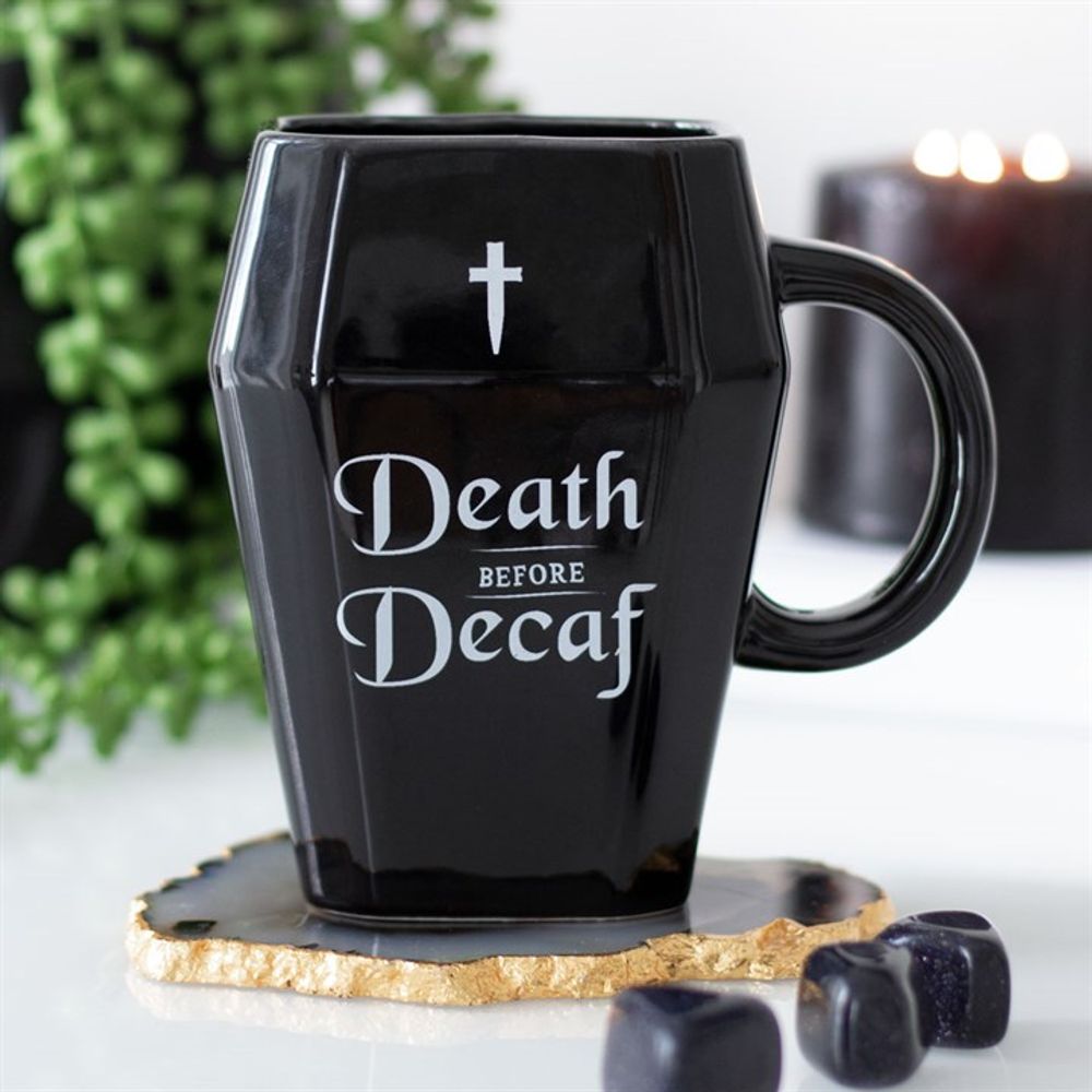 310ml Microwave-Safe Coffin-Shaped Death Before Decaf Mug