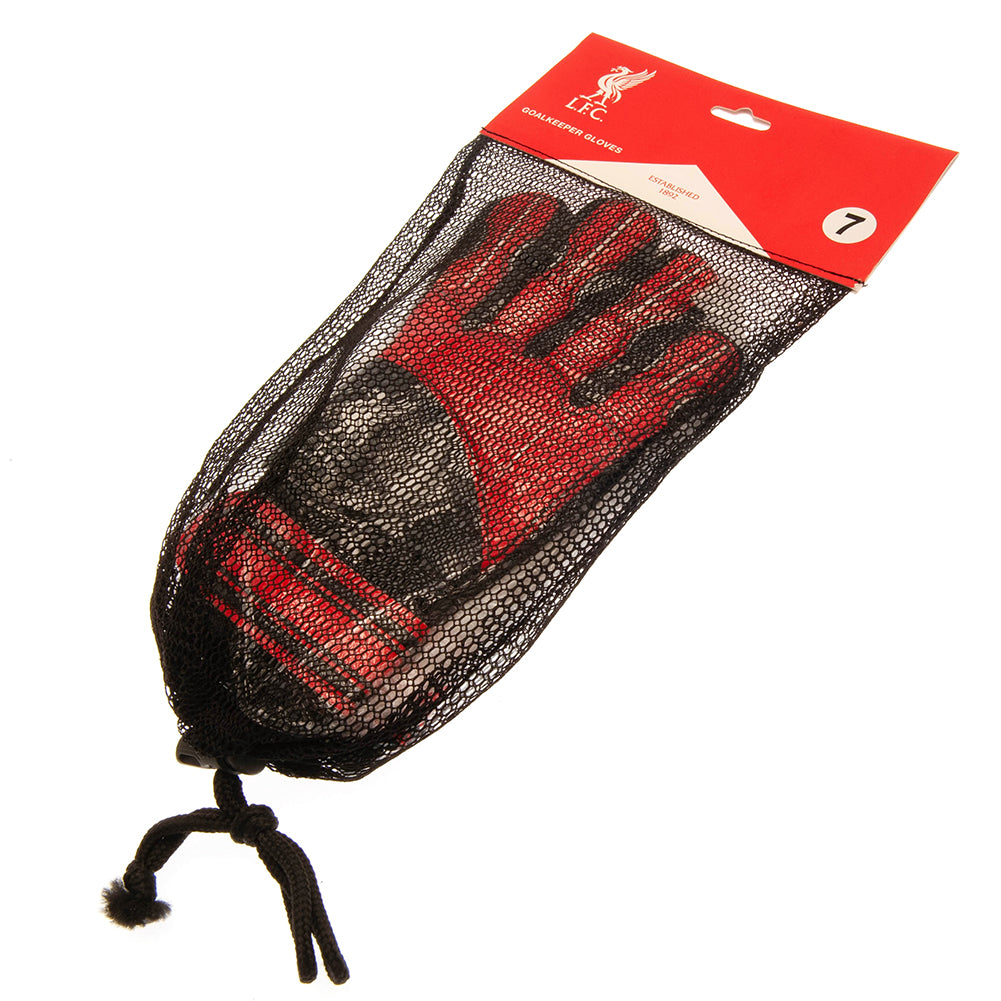 Youth-Sized Liverpool FC Goalkeeper Gloves with Red Delta Design