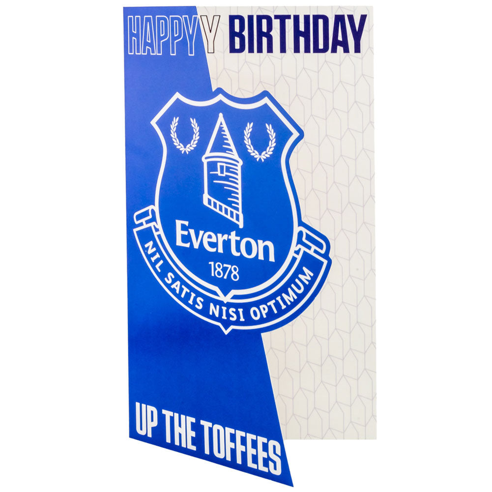 Colorful Glossy Everton FC Crest Fold-Out Birthday Card