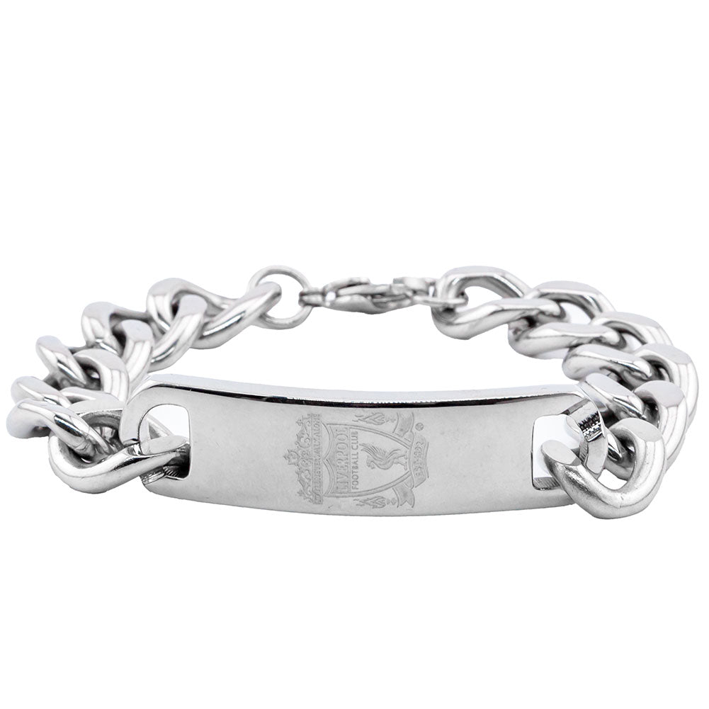 Stainless Steel Chunky Link Liverpool FC Football Club Engraved Plate Bracelet