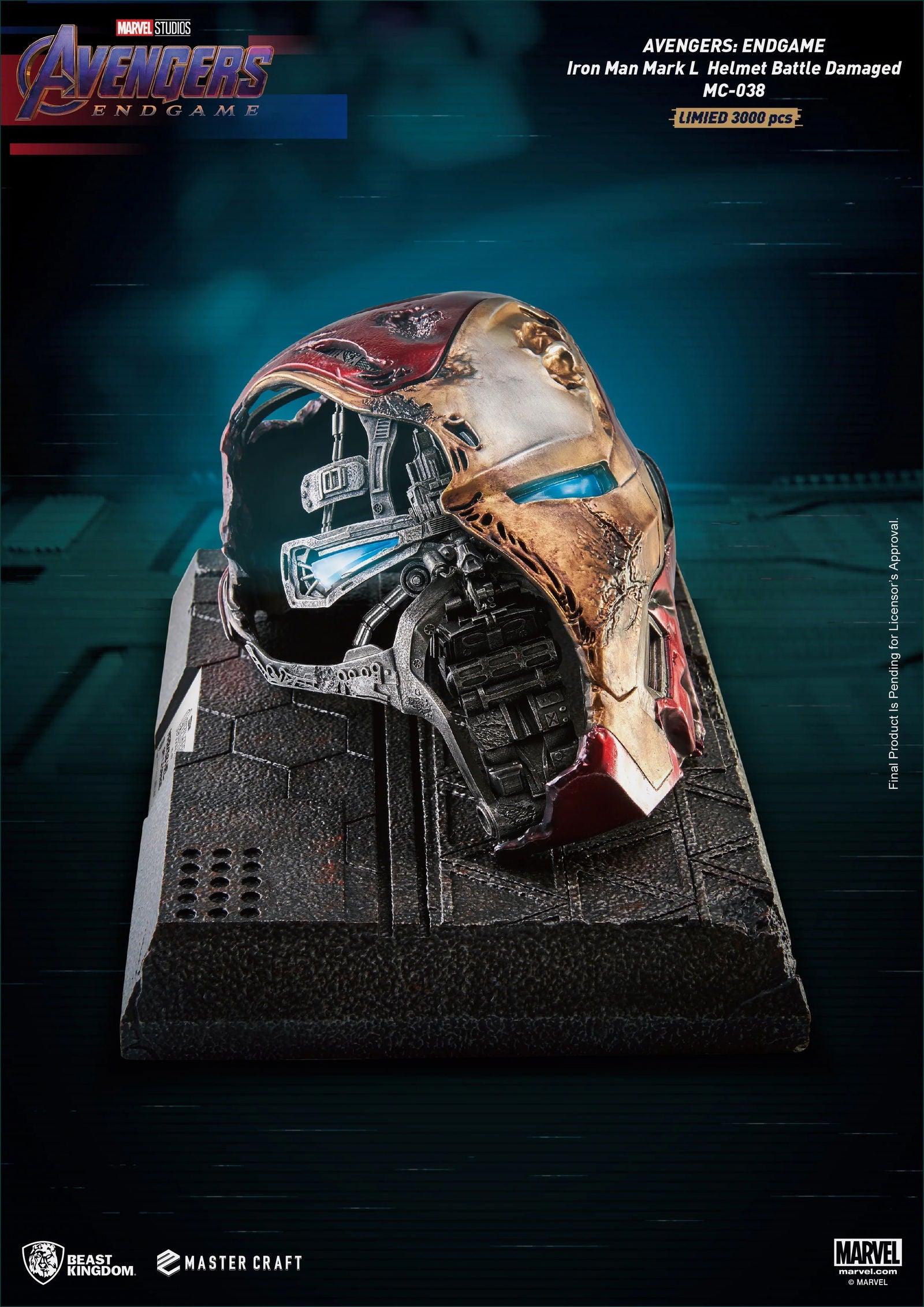 Beast Kingdom Limited Edition Master Craft Statue of Avengers Endgame Battle - Damaged Iron Man Mark - 50 Helmet