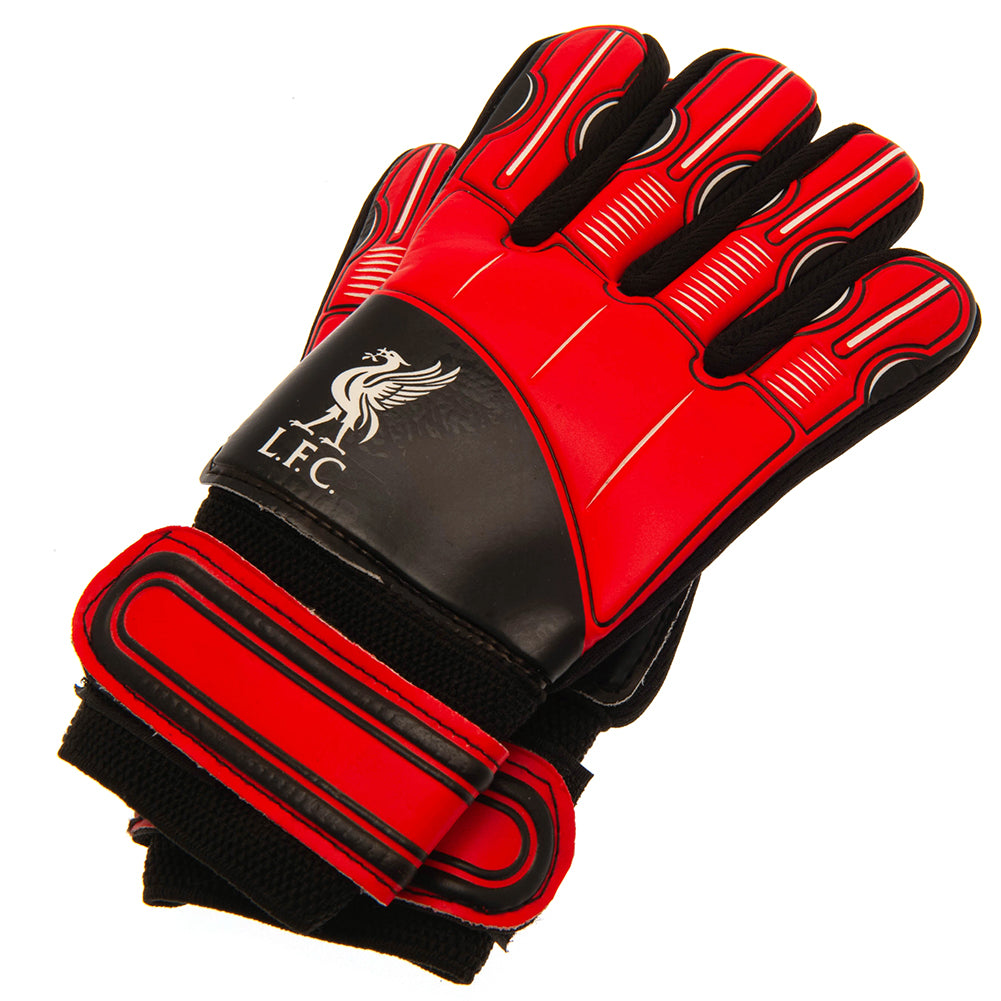 Youth-Sized Liverpool FC Goalkeeper Gloves with Red Delta Design