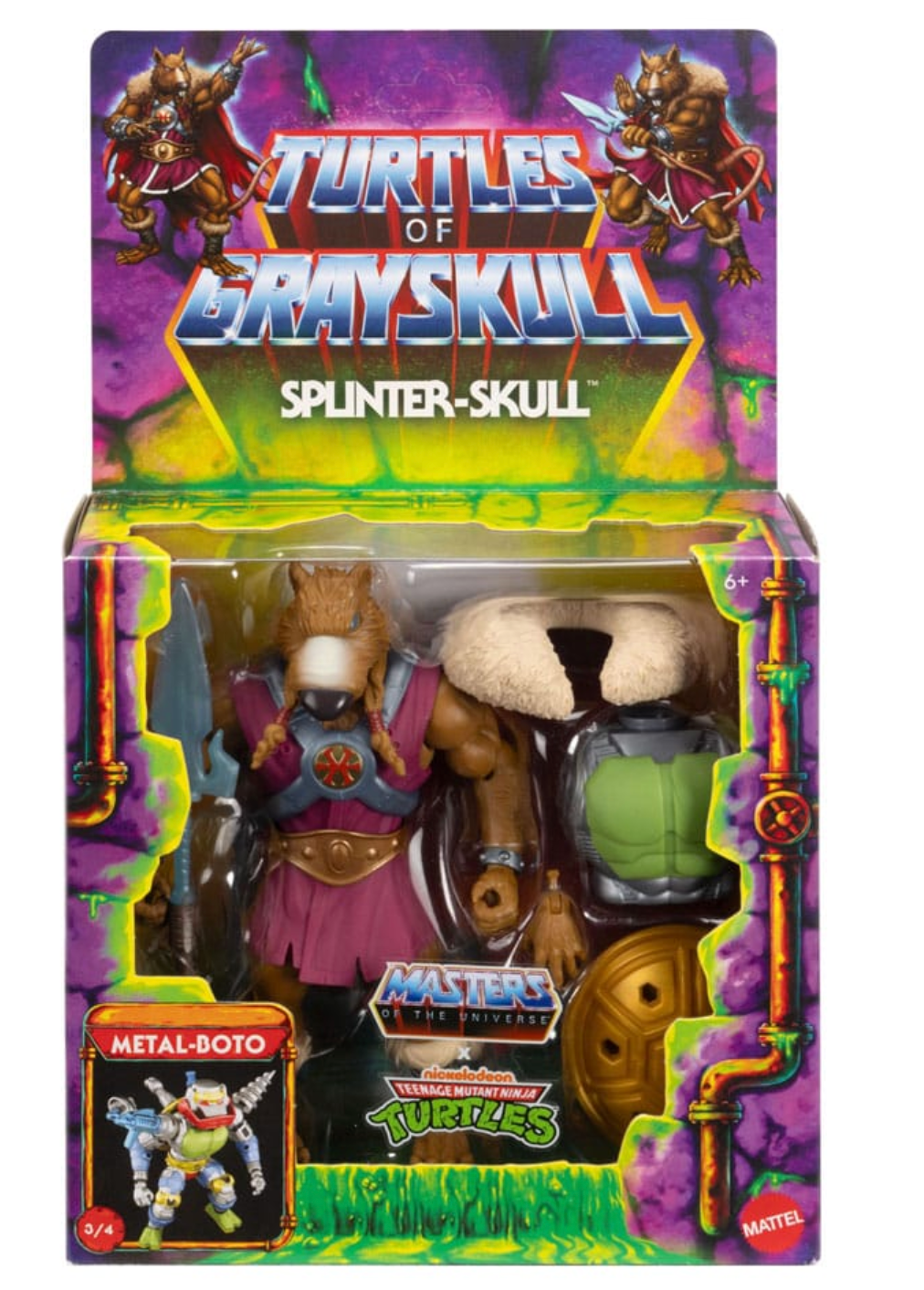 MOTU x TMNT Exclusive Deluxe Action Figure - Turtles of Grayskull Splinter - Skull, a Collectible Hero Toy