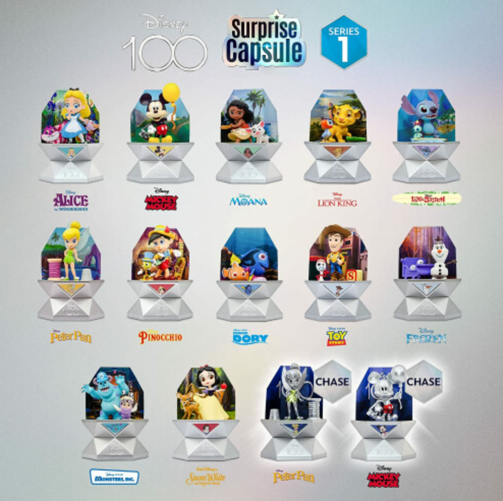2023 Disney 100th Anniversary Collectible Surprise Capsules