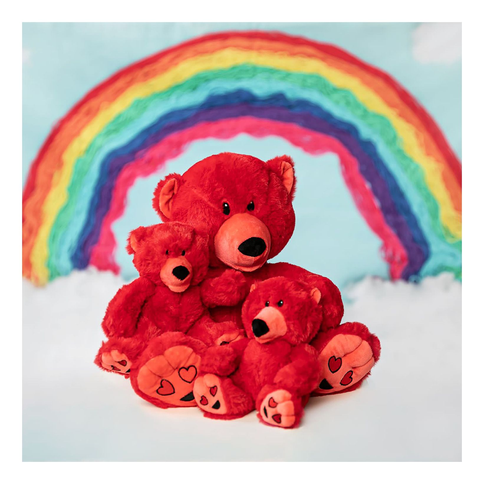 Mini Mood Bears Red Love Bear Fuzzy Plush Toy