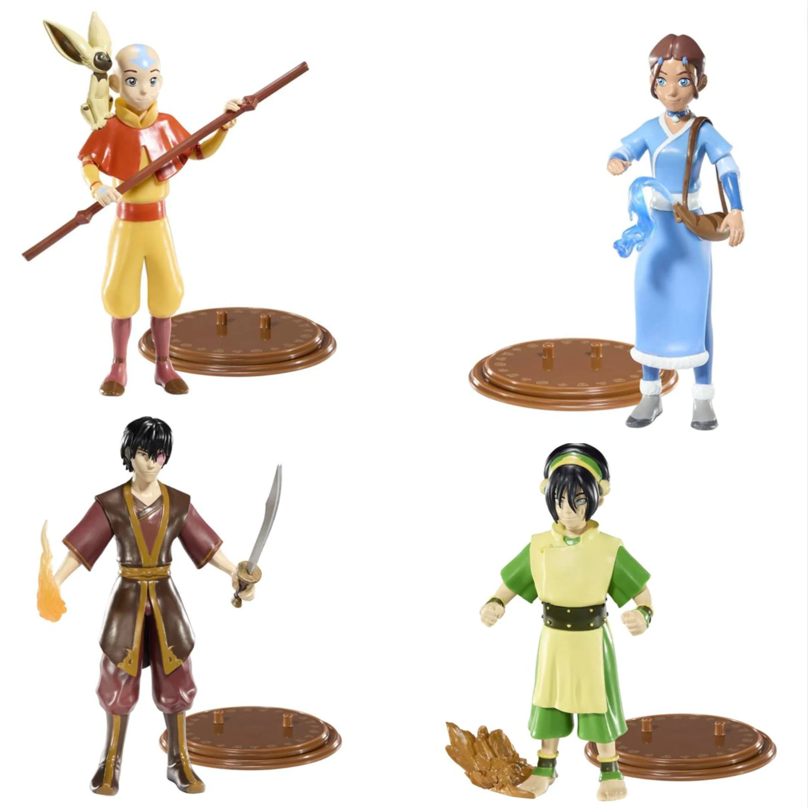 Complete Bundle of 4 Avatar The Last Airbender Bendyfigs Action Figures