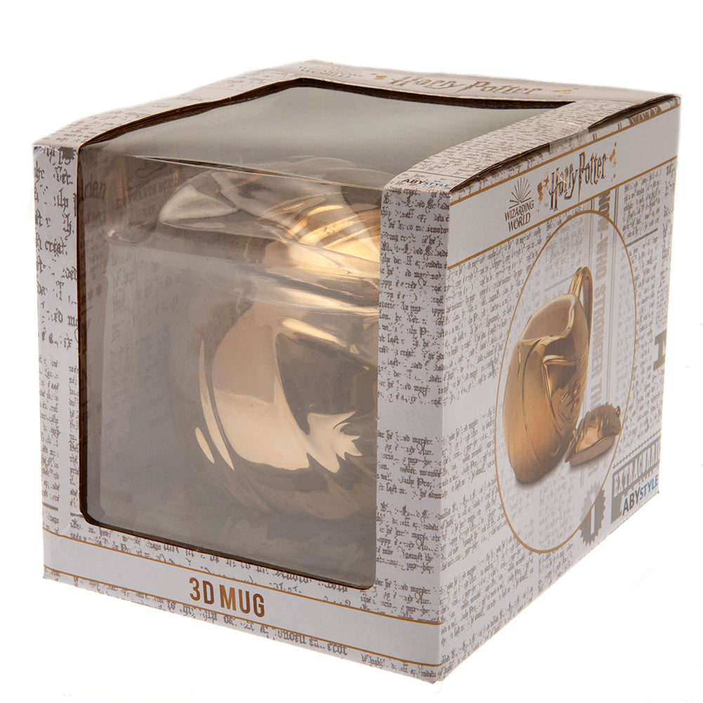 3D Ceramic Harry Potter Golden Snitch Themed Drinking Mug with Removable Lid