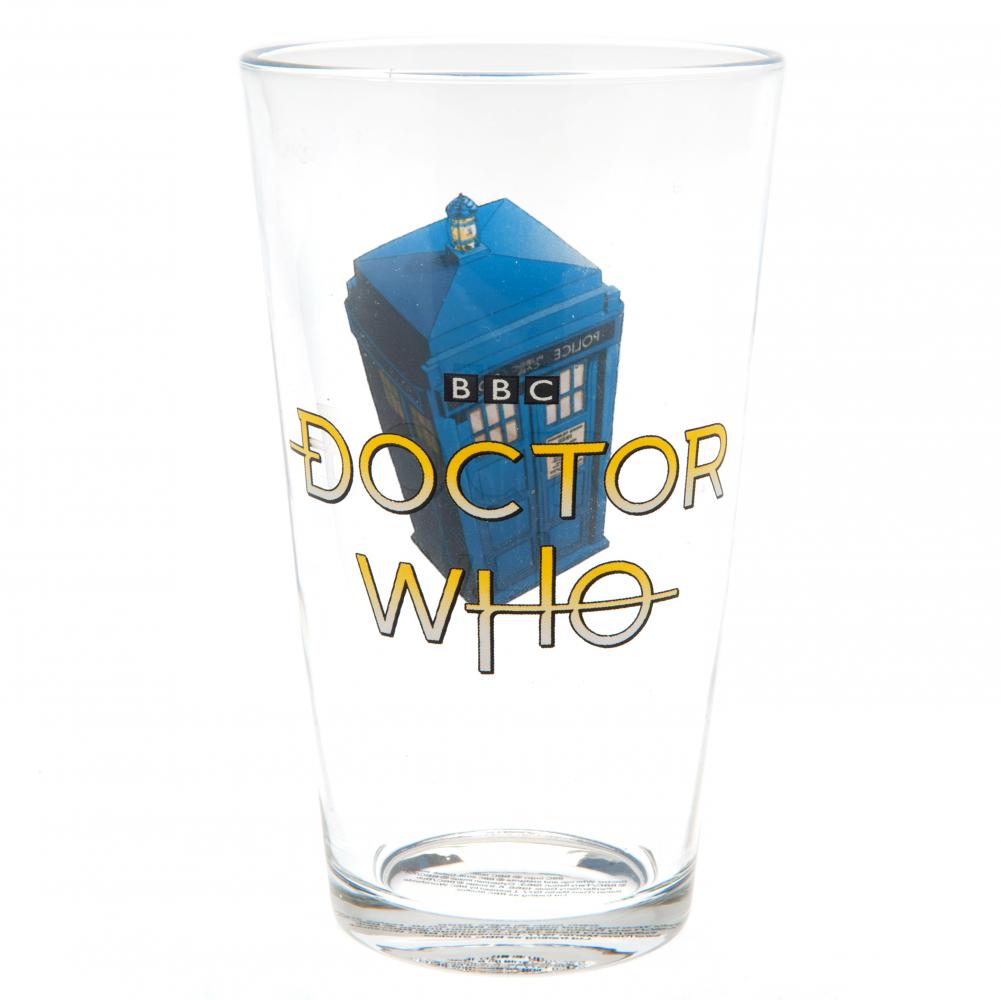 Large Doctor Who Glass with Stunning Tardis Print