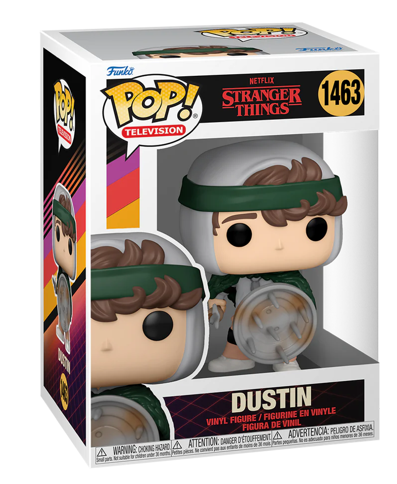 Funko POP! Vinyl Collectible Figure of Dustin Holding a Shield from Stranger Things