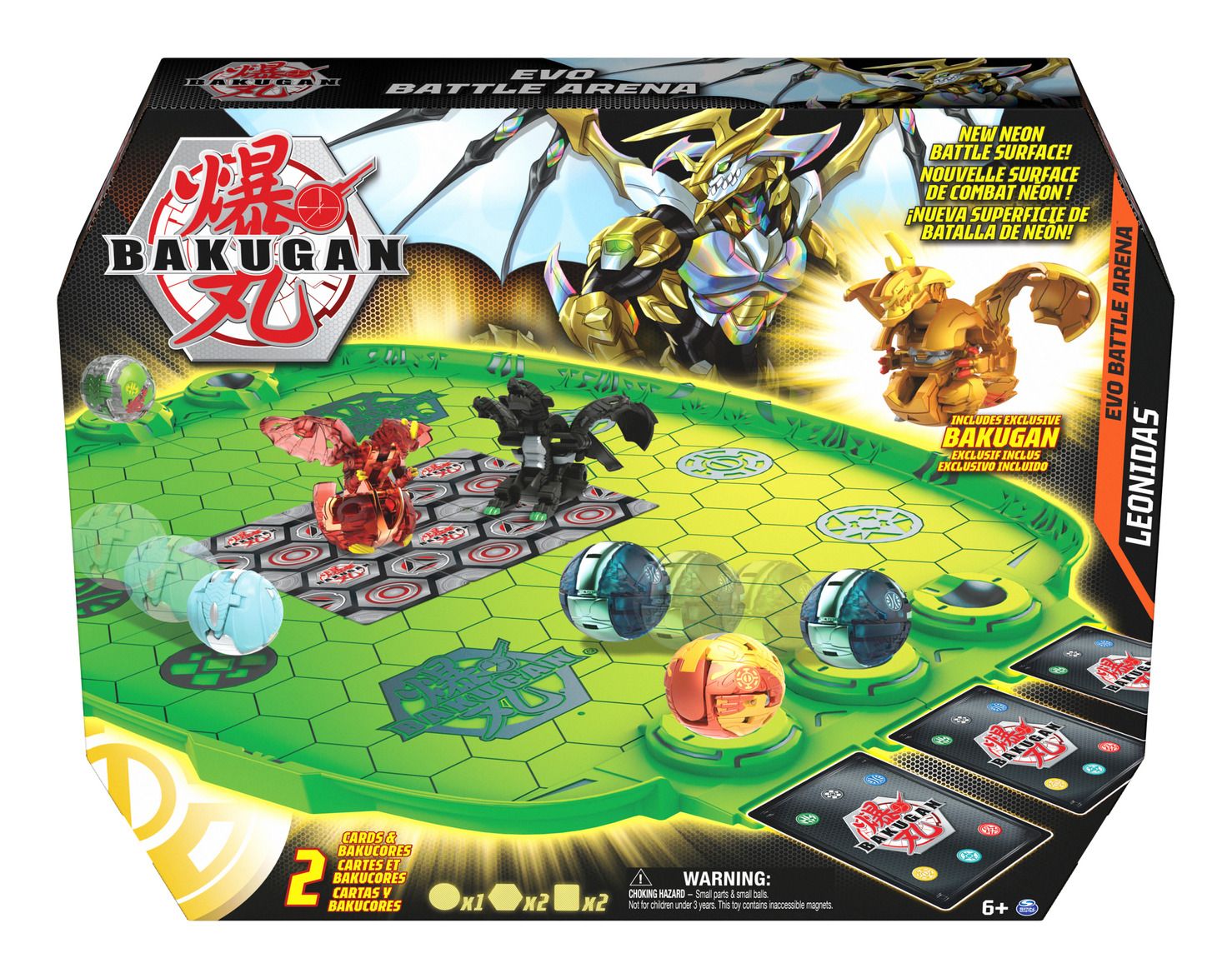 Bakugan Evolution Battle Arena Set - Including Exclusive Leonidas Bakugan Figure and Two Collectible Cards