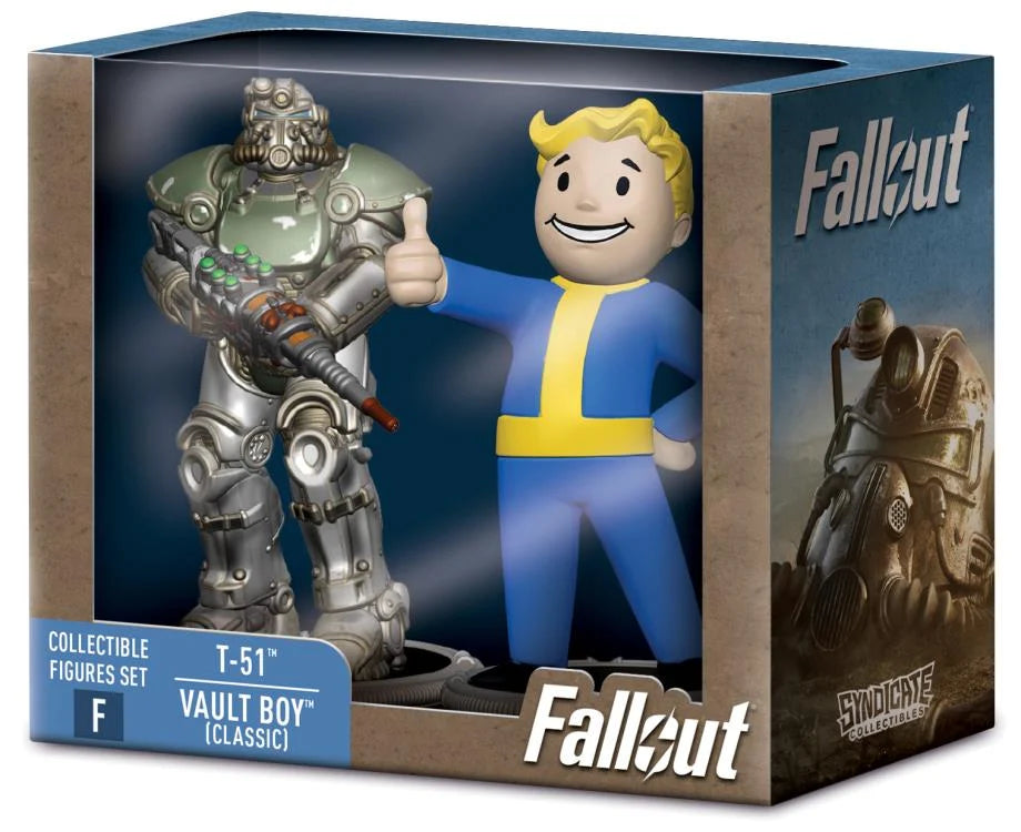 Classic Fallout T-51 and Vault Boy Miniature Figure Collection Set