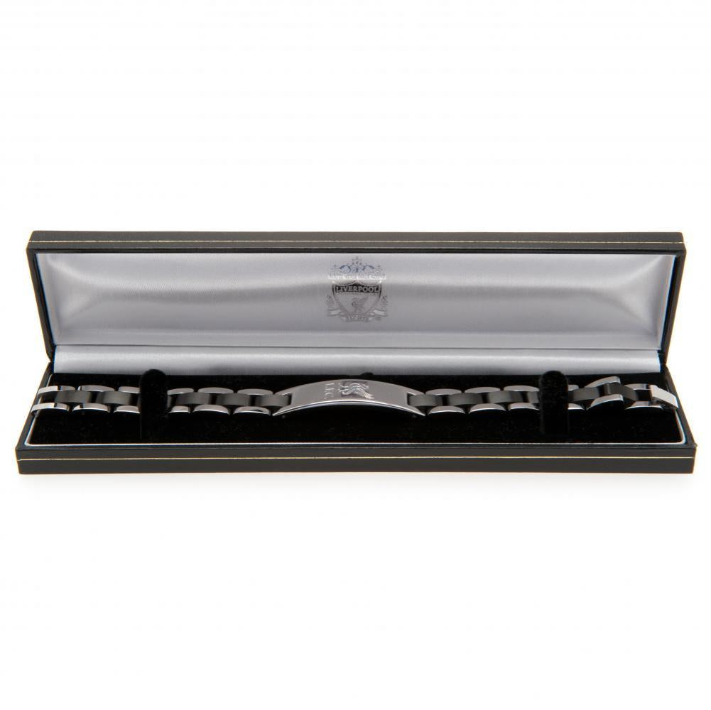 Stylish Liverpool FC Stainless Steel Black Inlay Bracelet for Fans