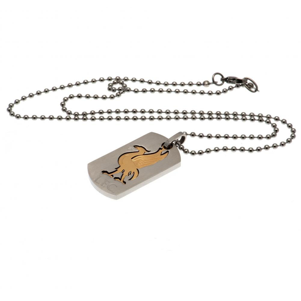 Liverpool FC Dual - Color Engraved Stainless Steel Dog Tag with Chain