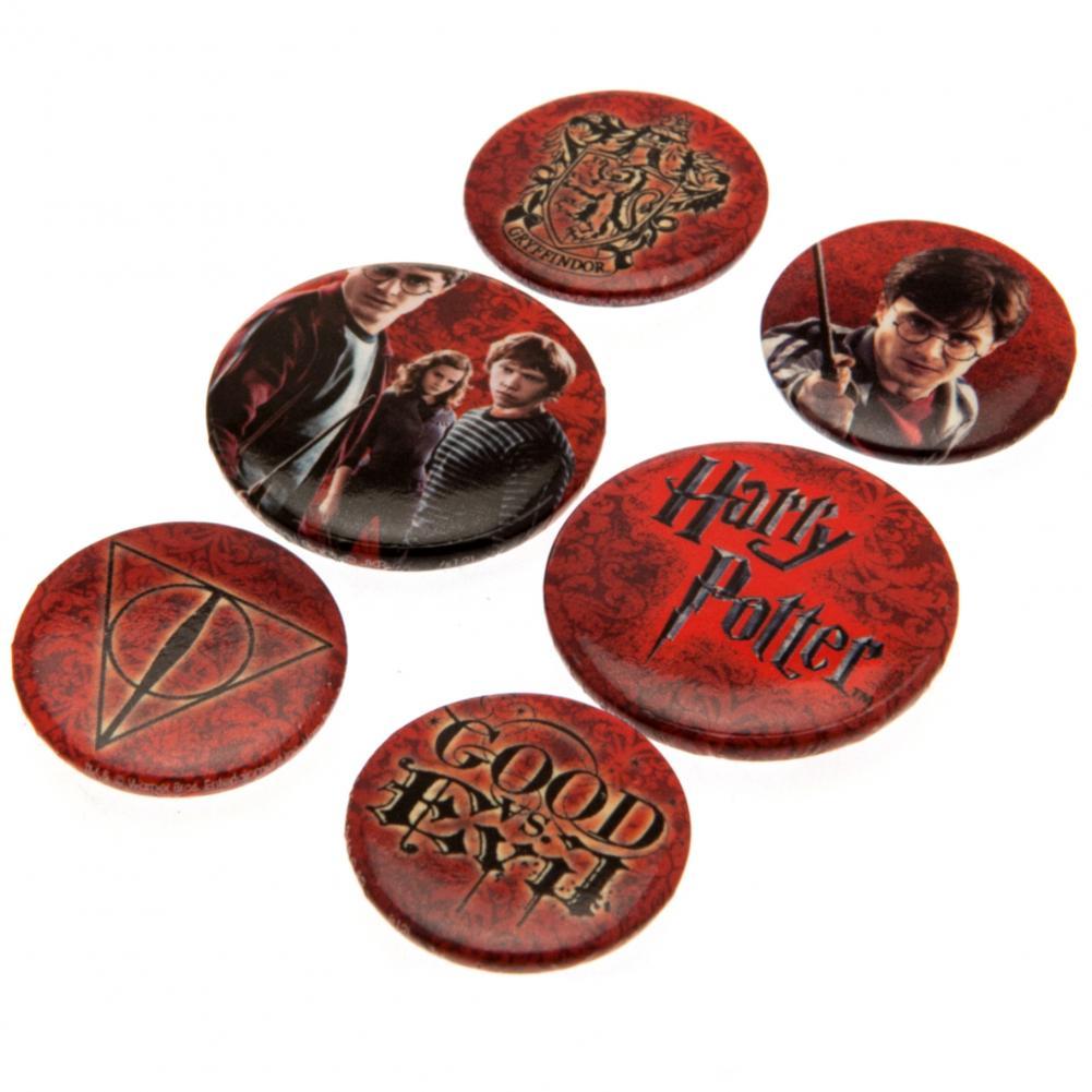 Assorted Size Harry Potter Logo Button Badge Set
