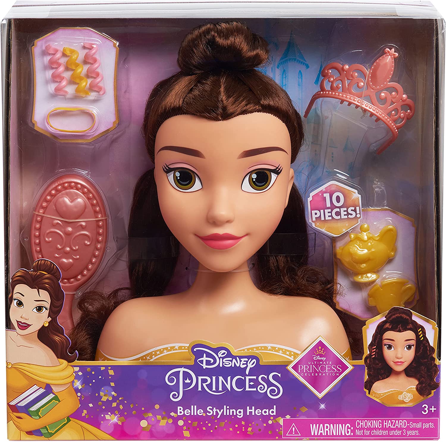 Disney Princess Belle Deluxe Hair Styling Head Set for Kids