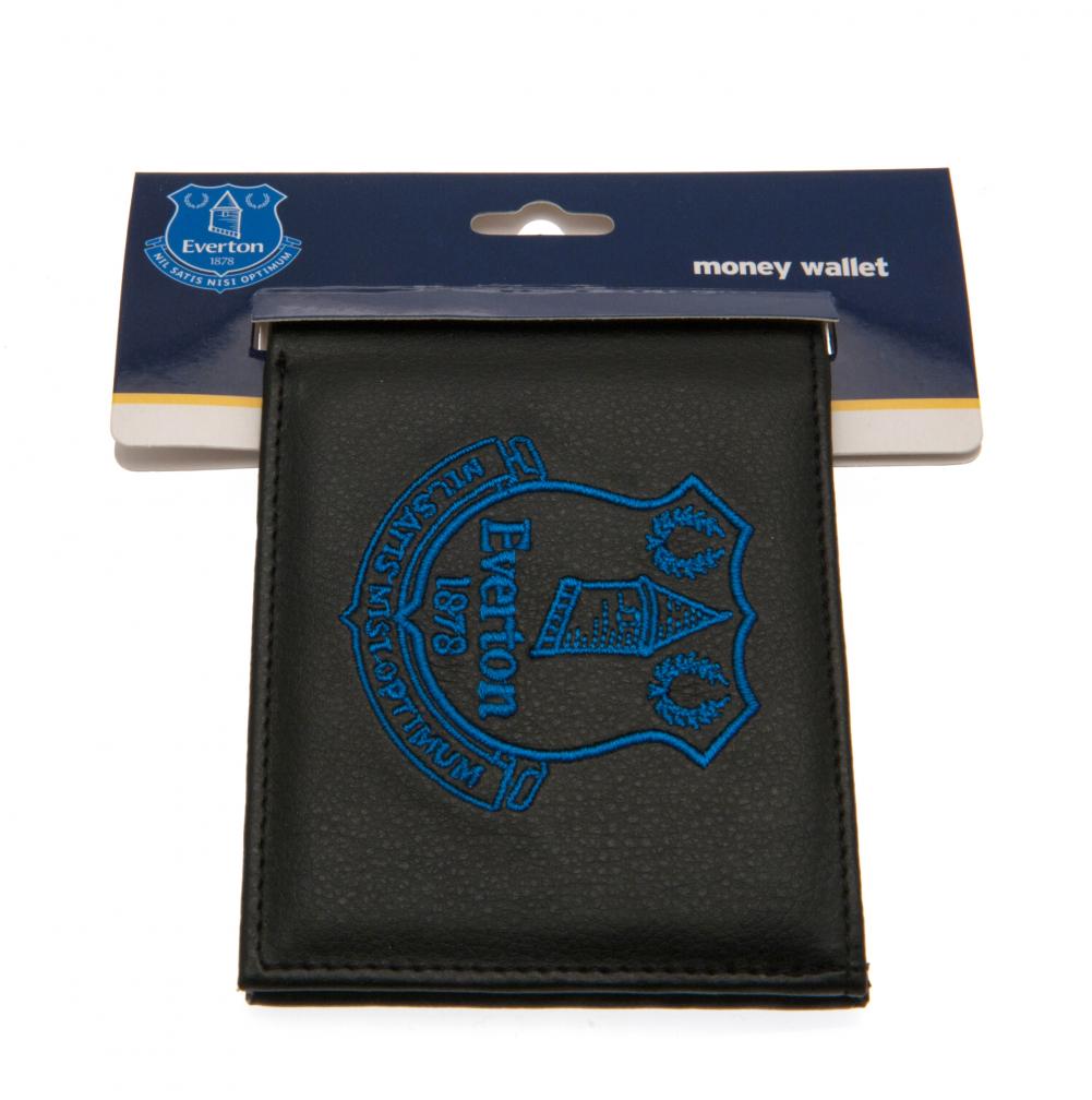 Everton Football Club Embroidered Leather-like Black Wallet for Daily Use