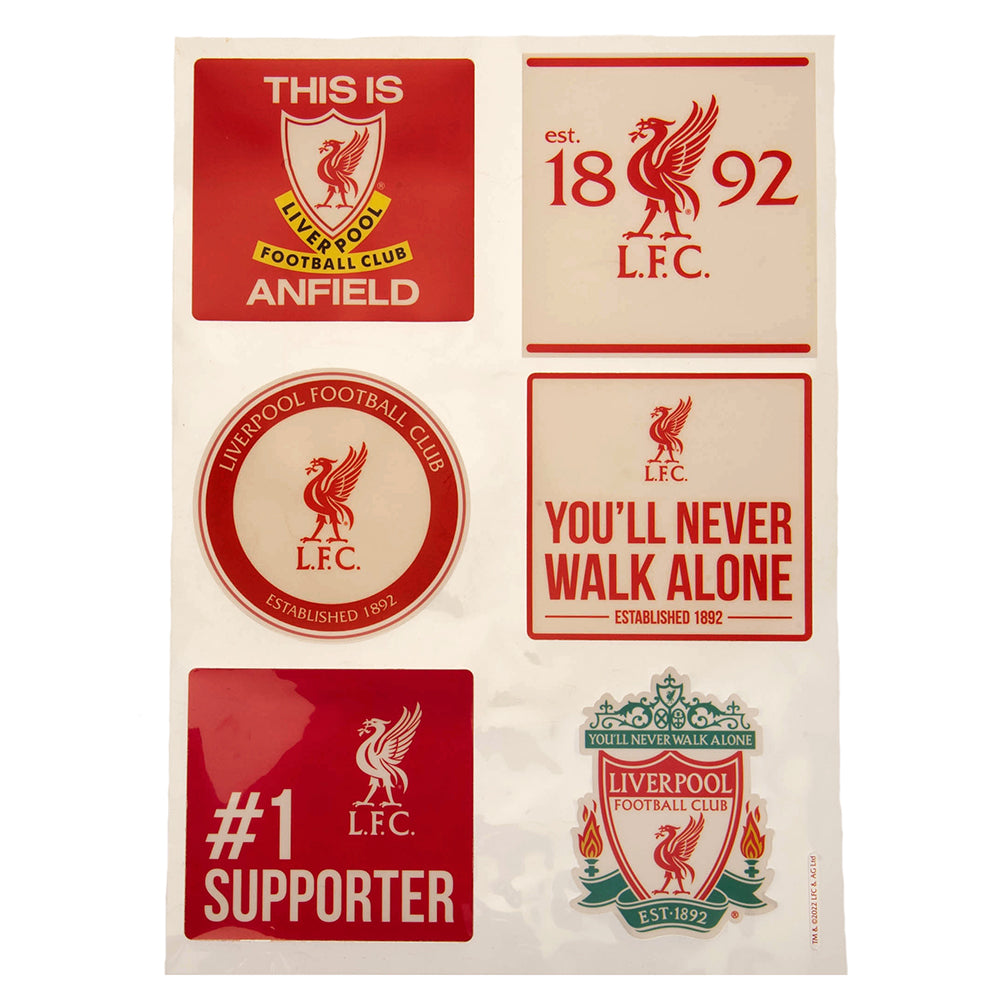 High - quality Assorted Liverpool FC Car Decal Set with Gloss Finish