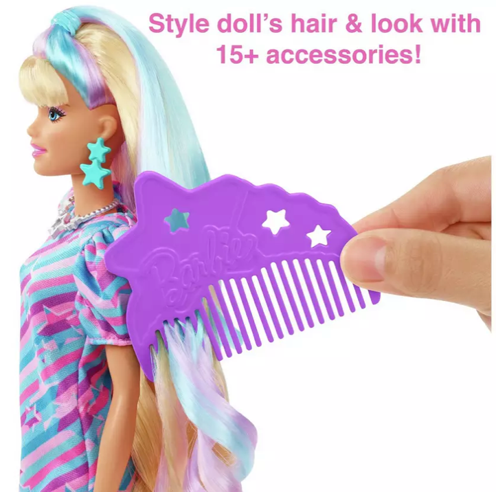 Star - Themed Barbie Totally Hair Doll with 15+ Color - Changing Accessories