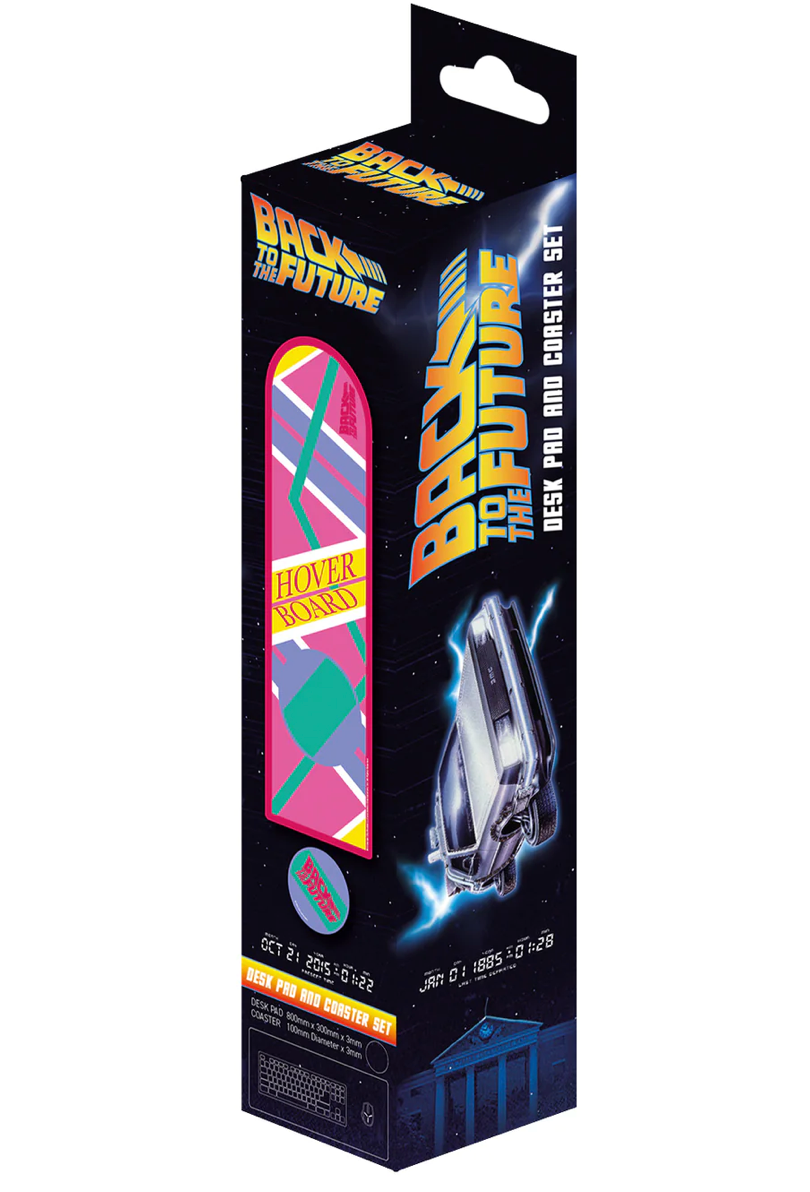 Back to the Future Inspired XL Hoverboard-Style Desk Pad and Coaster Set