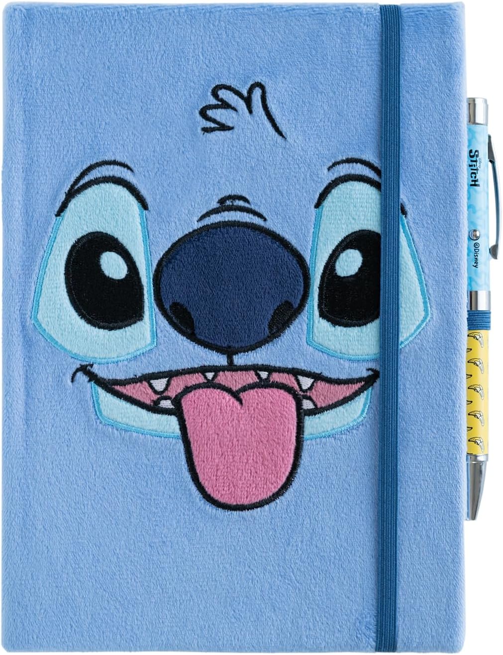 Disney Stitch A5 Notebook with Plush Cover and Projector Pen - Trendy Stationery