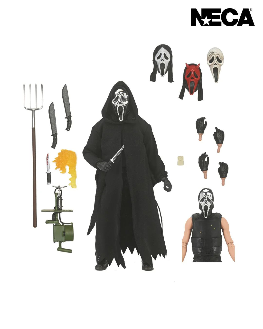 NECA Ghost Face Inferno 7-Inch Ultimate Collectible Action Figure for Horror Enthusiasts