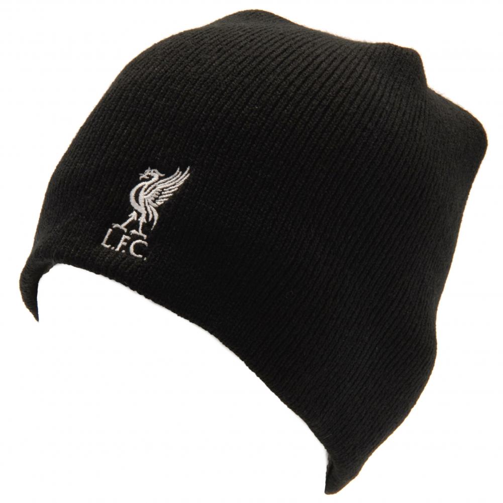 Stylish Liverpool FC Embroidered Black Knitted Beanie Hat