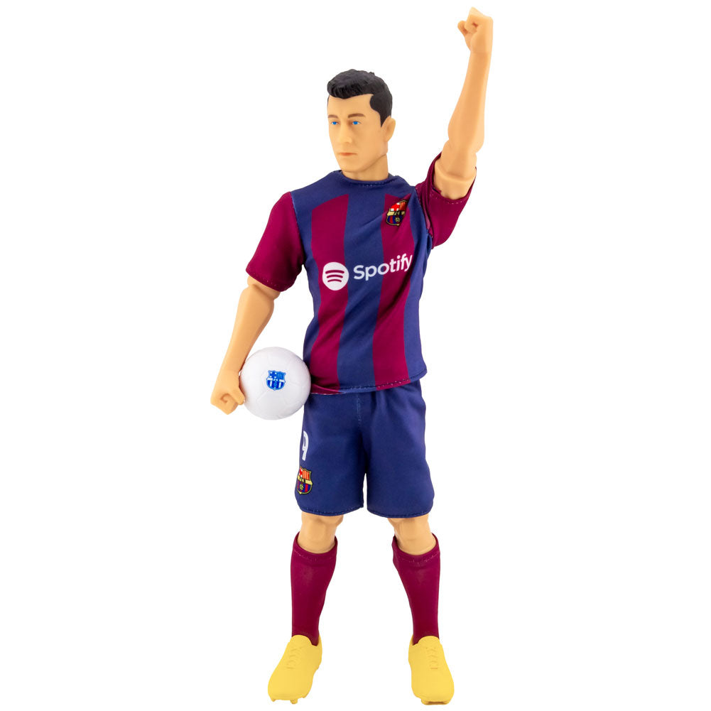 Authentic FC Barcelona Robert Lewandowski Soccer Action Figure Collectible