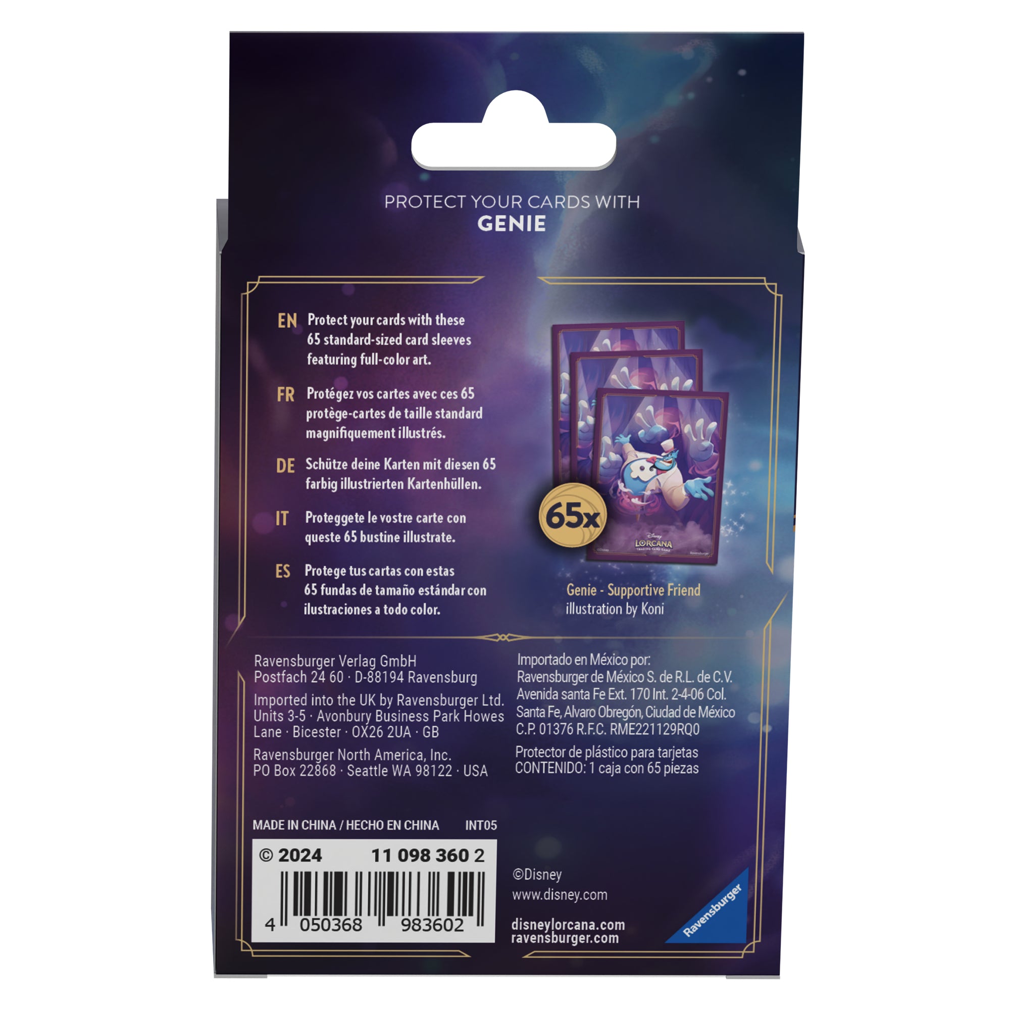 Disney Lorcana Trading Card Game - Ursula's Return Matte Finish Card Sleeves Featuring the Genie Character