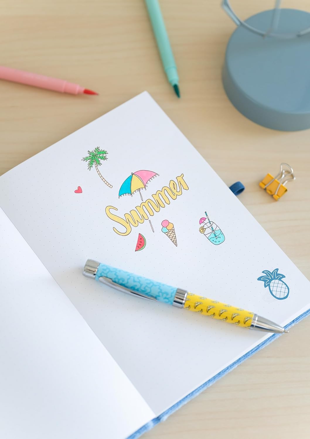 Disney Stitch A5 Notebook with Plush Cover and Projector Pen - Trendy Stationery