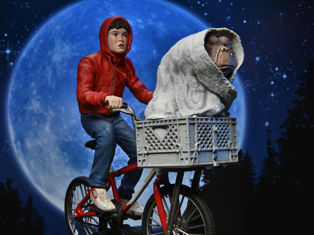 NECA 40th Anniversary 7 - Inch Scale E.T. & Elliot on Bicycle Action Figure