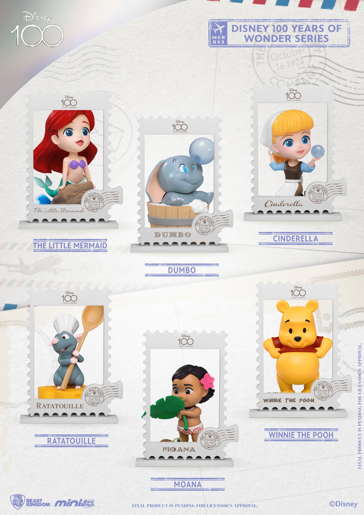 Disney 100 Years Wonder: Set of 6 3 - inch Mini Egg Attack Figurines