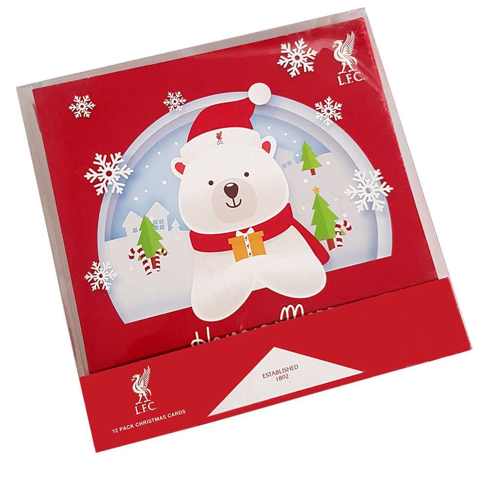 Liverpool FC Red Christmas Cards with Adorable Polar Bear Design