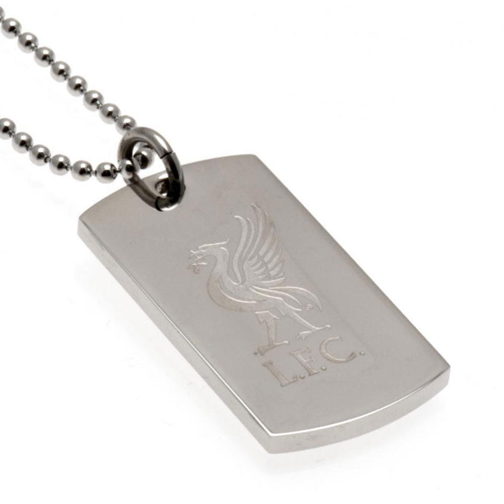 Engraved Stainless Steel Liverpool FC Dog Tag with Ball Chain