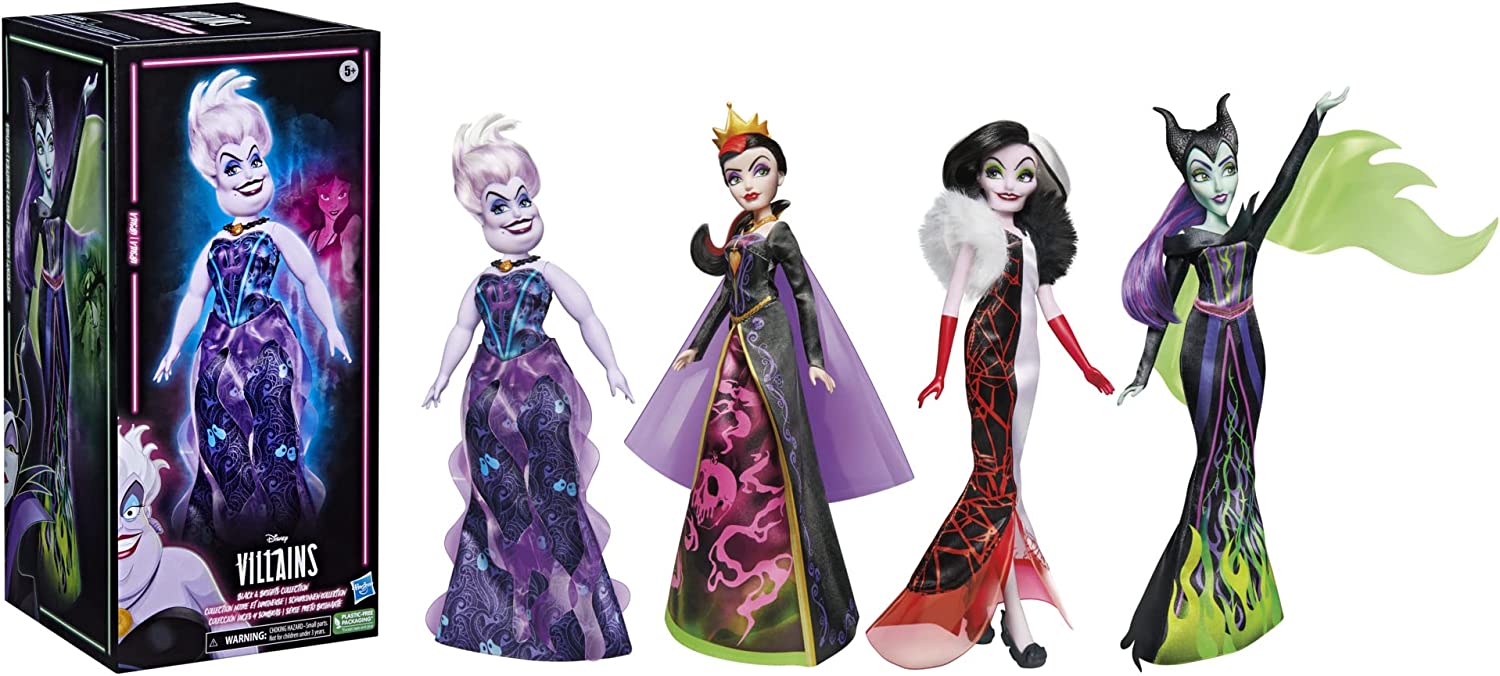 Exclusive Disney Villains Fashion Doll Collectors Set - Black and Brights 4 Pack