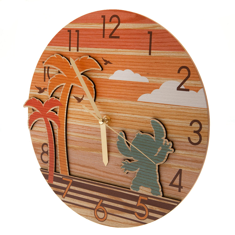 High - Quality Lilo & Stitch Themed Wooden Wall Clock