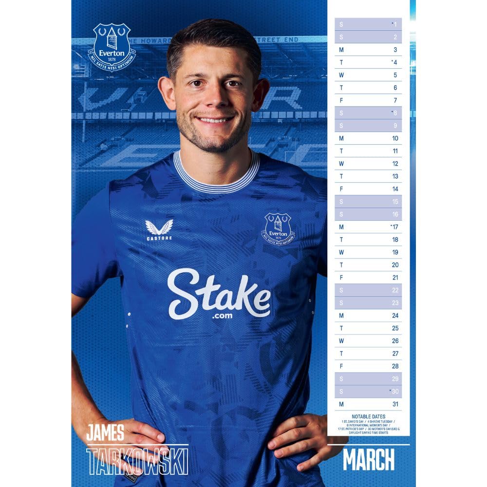 2025 A3 Everton FC Wall Calendar with Star Players