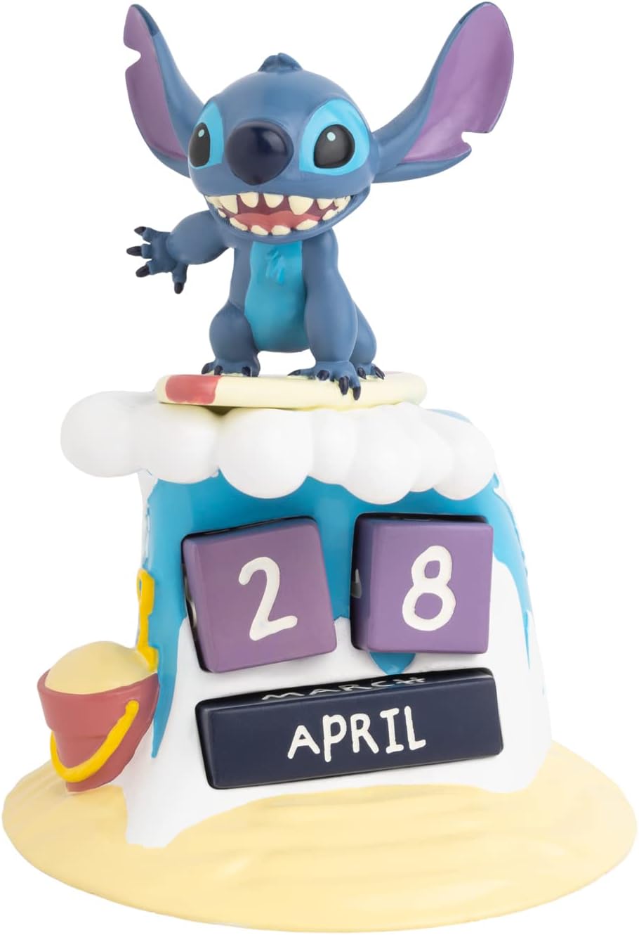 3D Hand - painted Disney Stitch Surfer Perpetual Desk Calendar