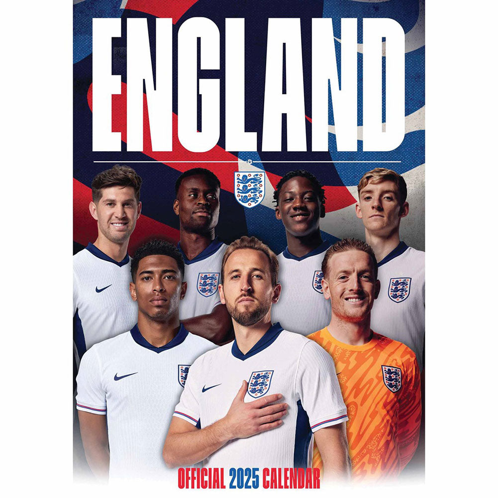 2025 England Football Association A3 Wall Calendar Featuring Star Players