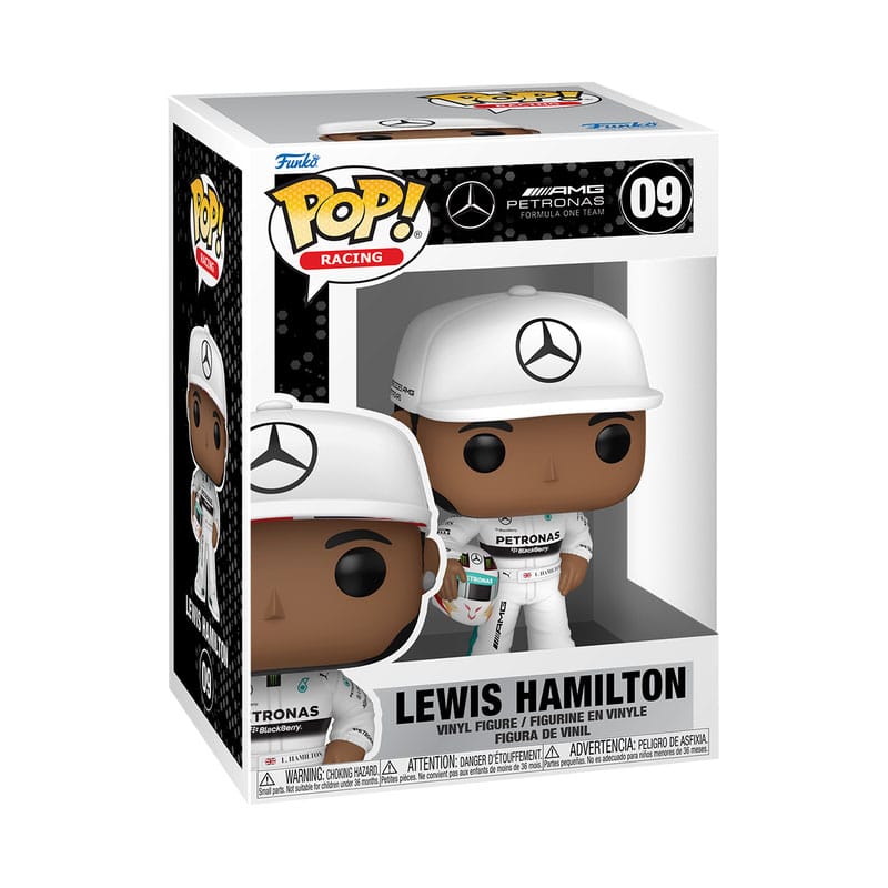 Formula 1 Collectible Lewis Hamilton White Racing Outfit Funko POP! Vinyl Racing Figure for Fans