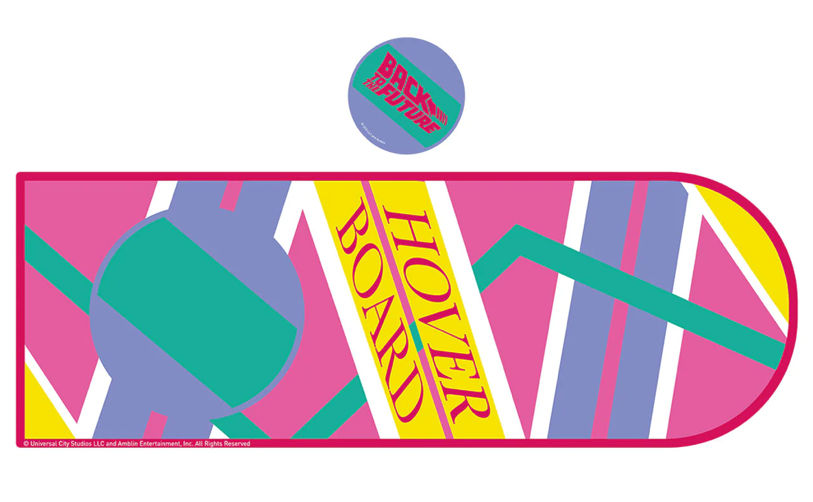 Back to the Future Inspired XL Hoverboard-Style Desk Pad and Coaster Set