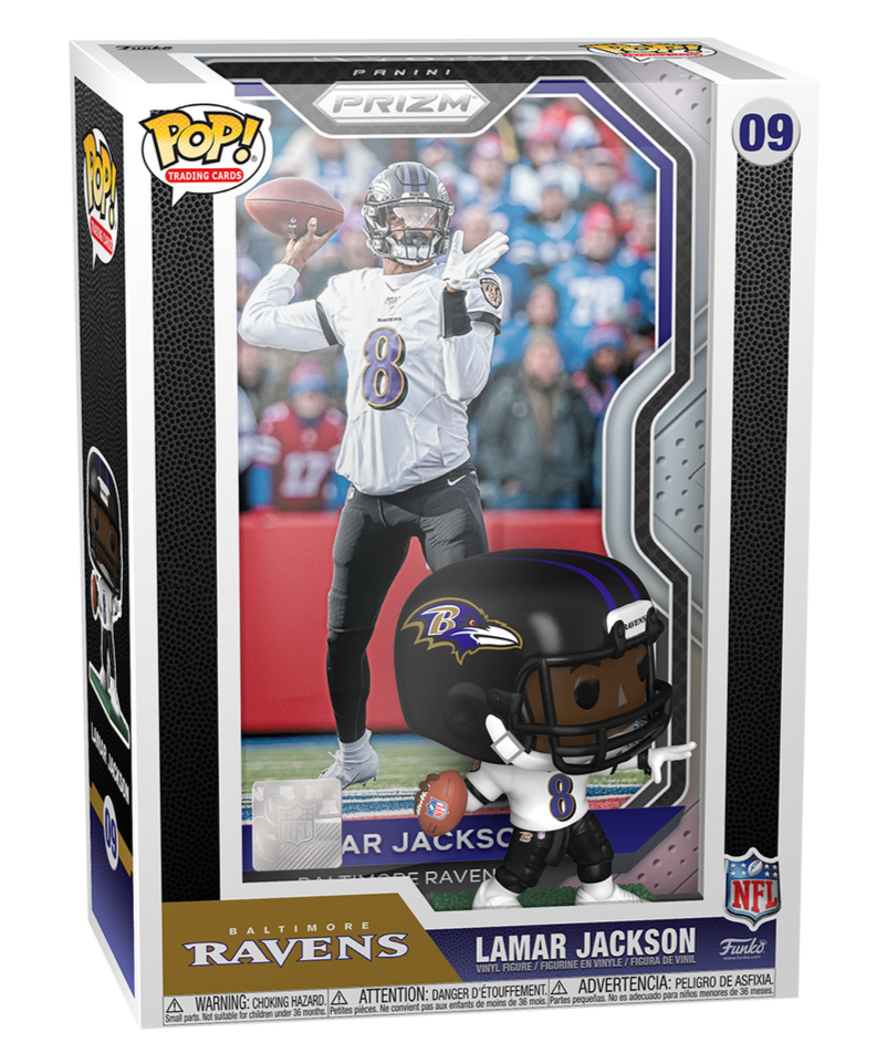 Exclusive NFL Funko Pop! Vinyl Figure: Lamar Jackson of Baltimore Ravens Trading Card