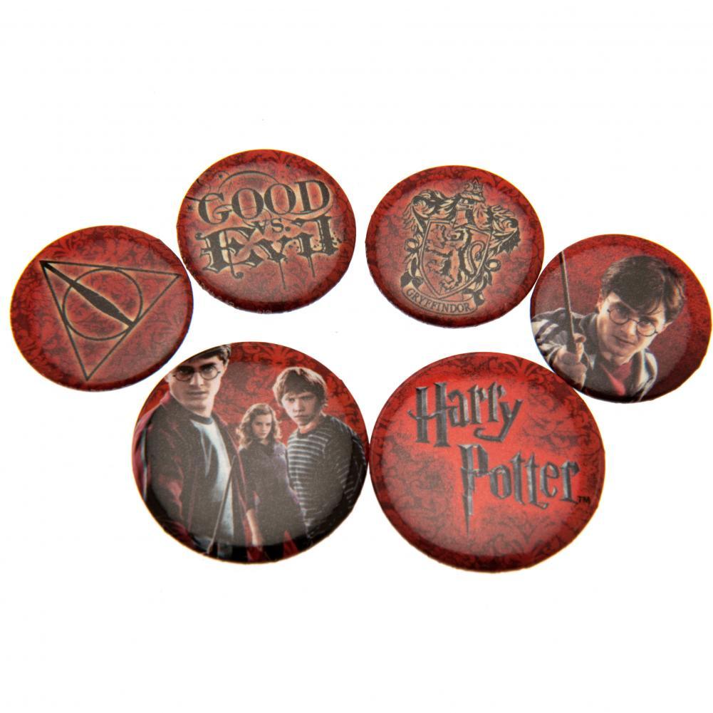 Assorted Size Harry Potter Logo Button Badge Set