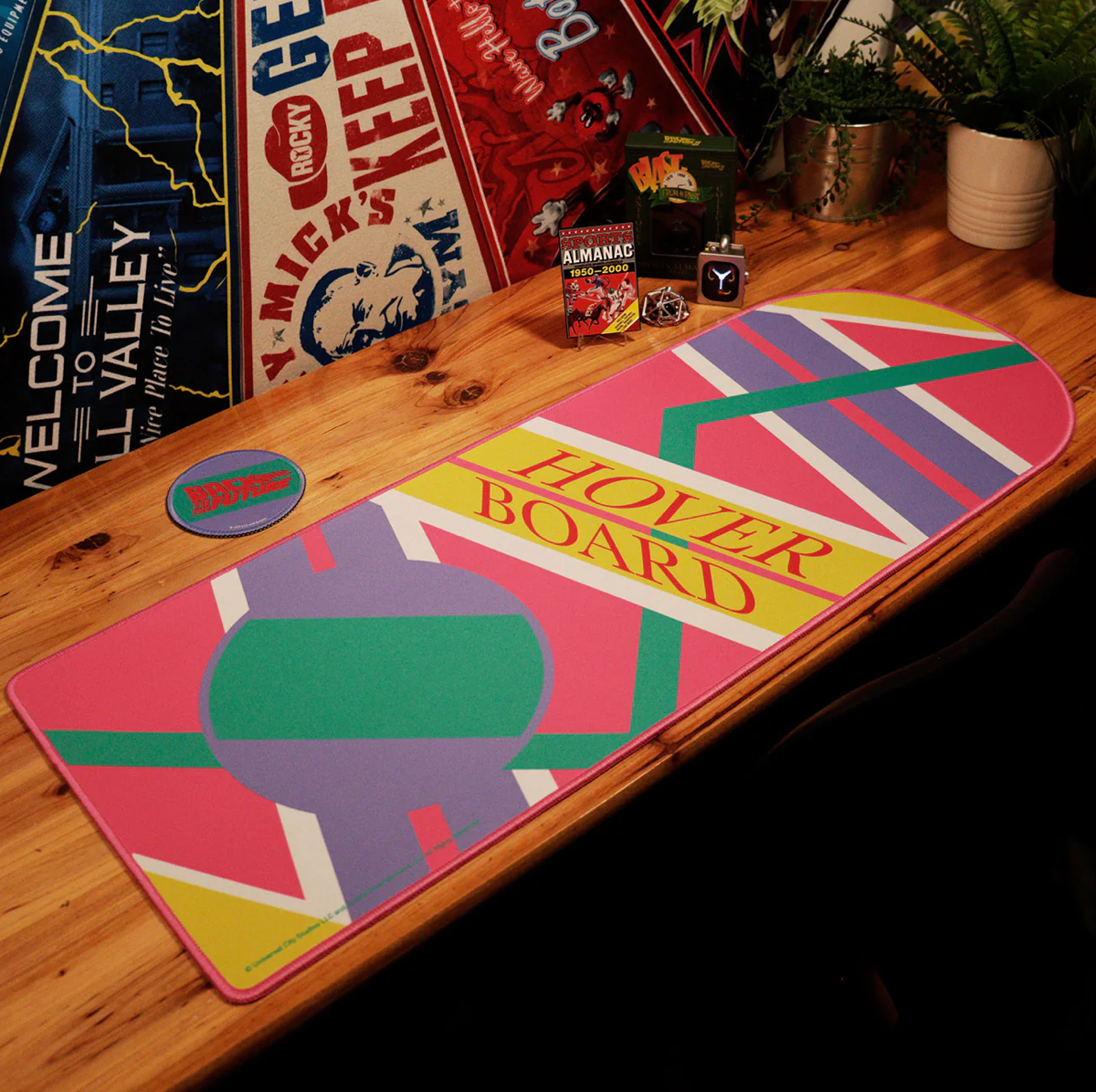 Back to the Future Inspired XL Hoverboard-Style Desk Pad and Coaster Set