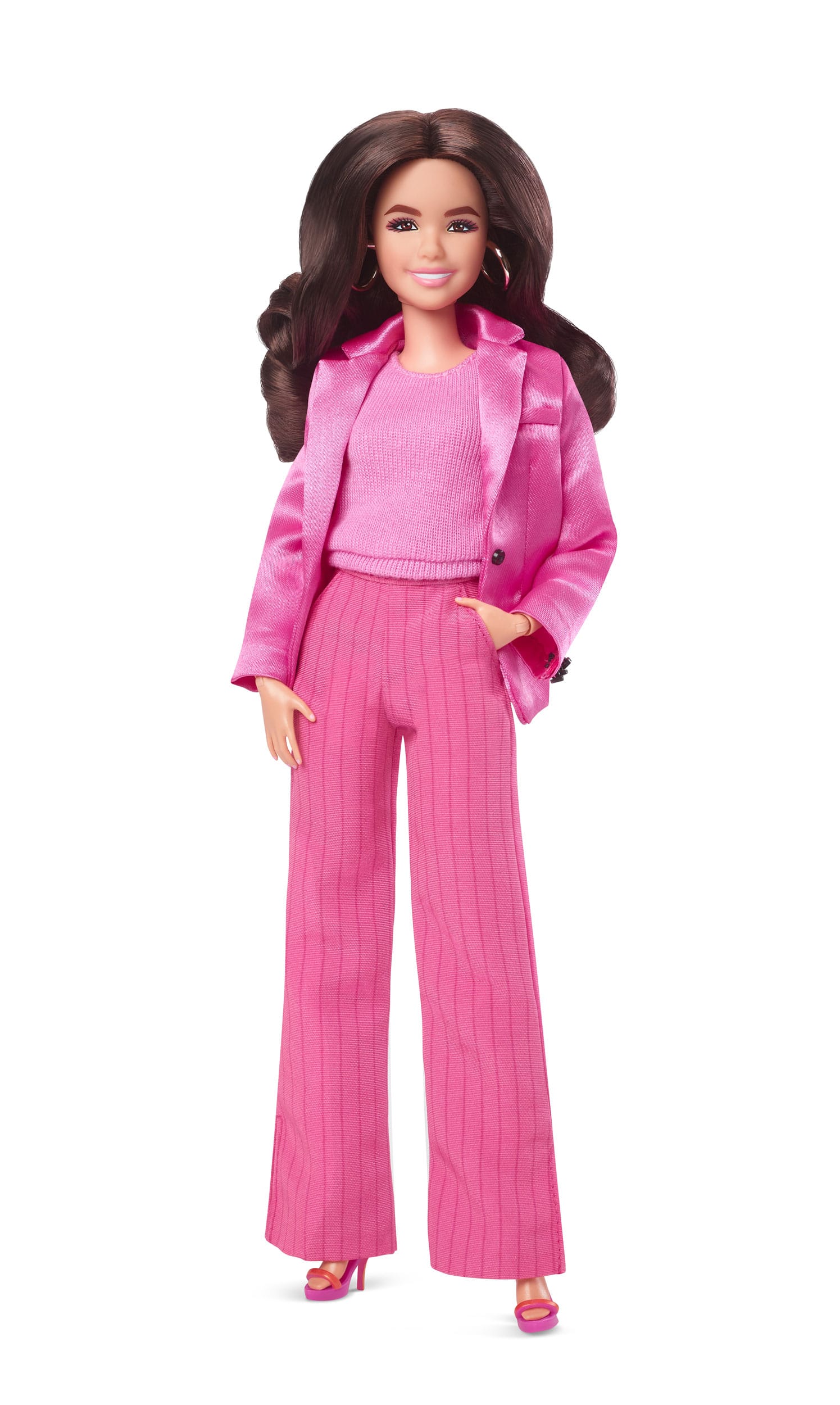 Collectible Barbie Movie Gloria Doll in Stunning Pink Power Pantsuit