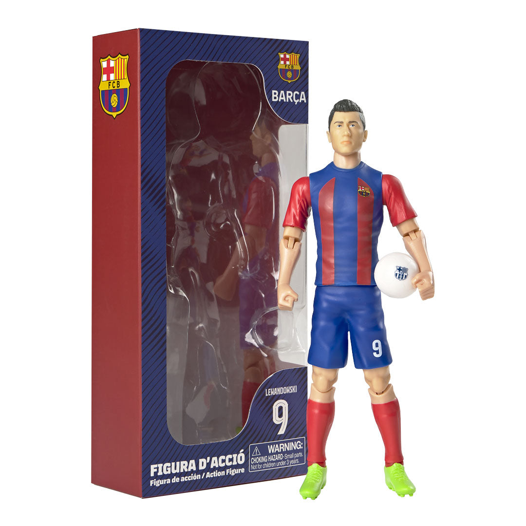 Barcelona's Robert Lewandowski No.8 Detailed Action Figure with Football