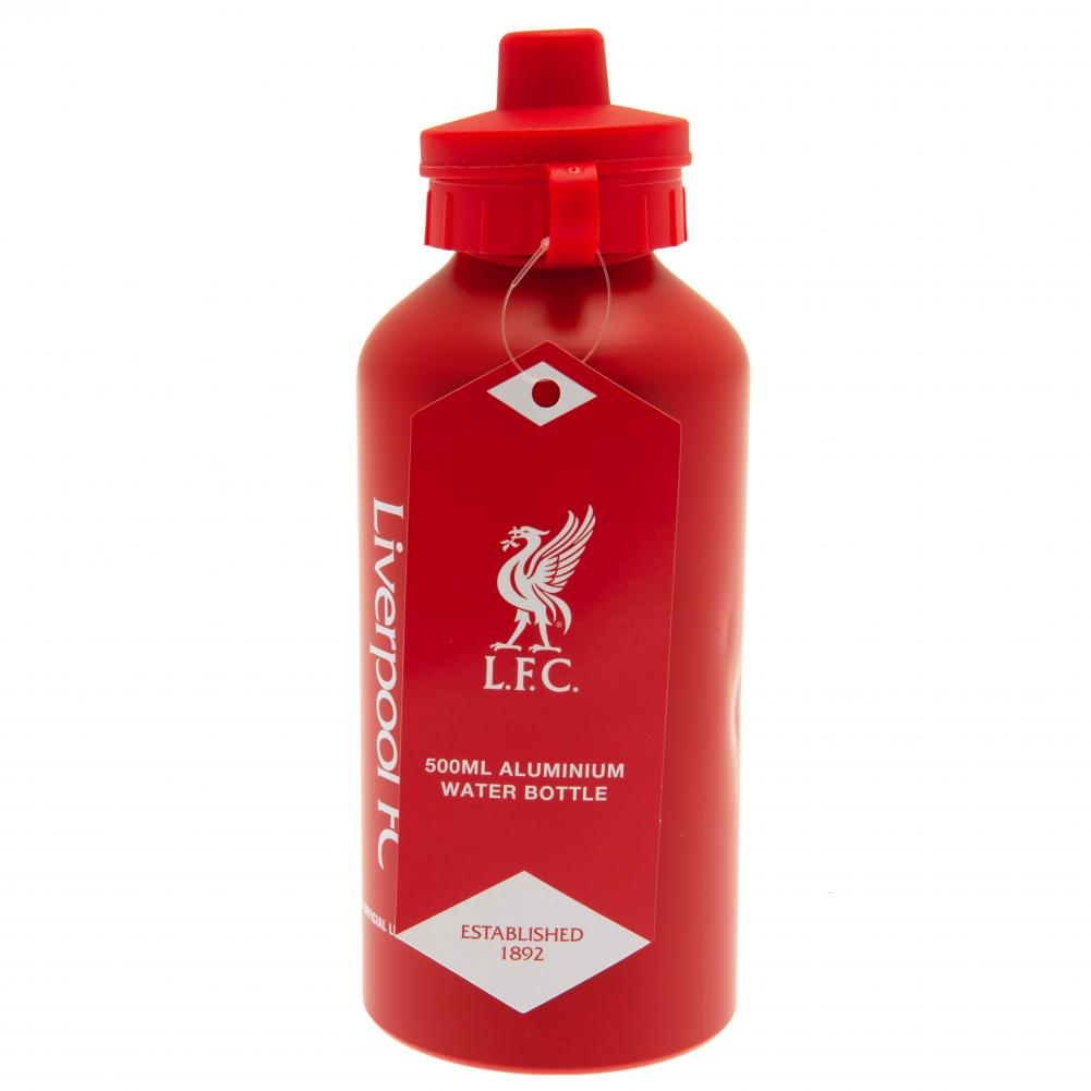 Lightweight Aluminium Liverpool FC Matt Red Drinks Bottle with Flip Top Cap