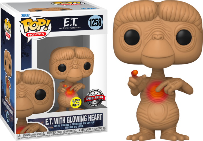 40th Anniversary Glow In The Dark E.T. with Shining Heart Funko Pop Vinyl Collectible Figure